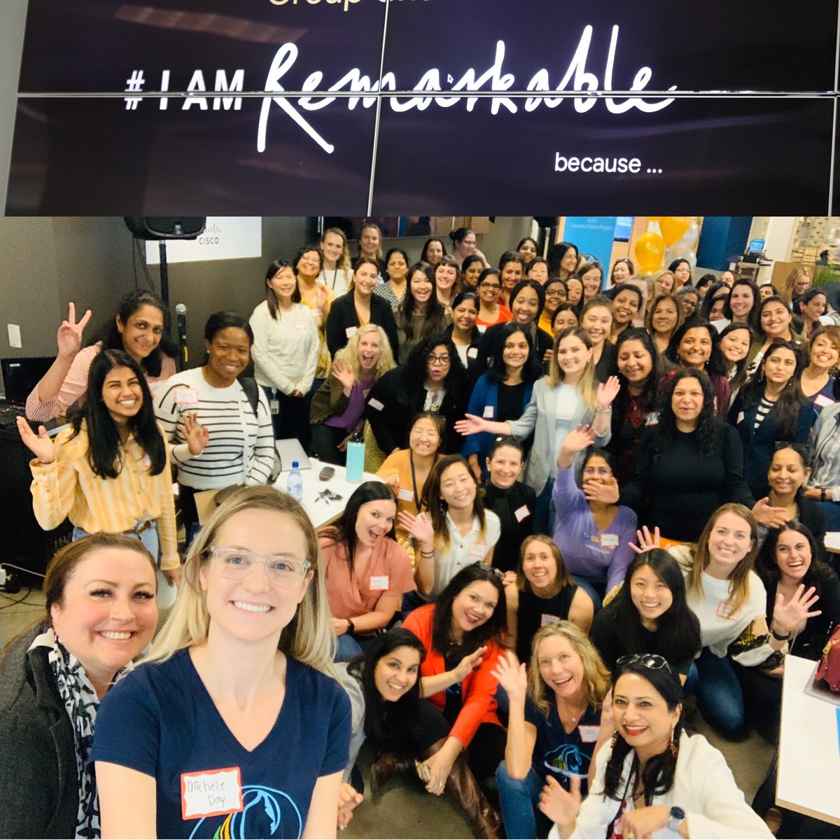 WomenOfCisco's tweet photo. “Why fit in when you were born to stand out?” Full house at #WomenOfCisco #SJC Executive Shadow 2020 #IAmRemarkable Training today. Shout out to @curlegirl19 and Michele Day for leading a super engaging, motivating and interactive session. #WeAreCisco #HERstory #LoveWhereYouWork https://t.co/sFg6sqdQpR