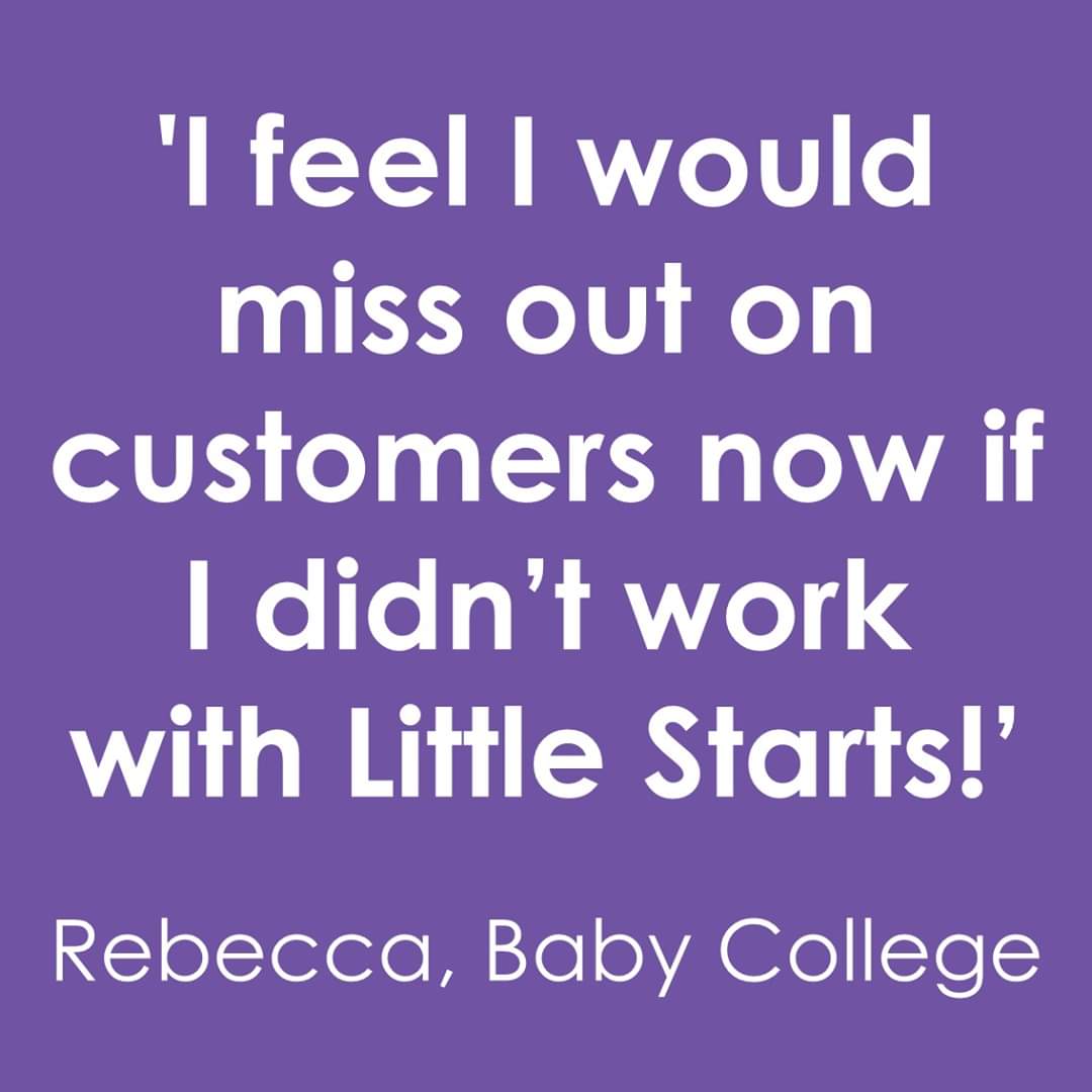 So proud that we genuinely help small providers of baby and children's classes by introducing customers who have been bought Little Starts Gift Cards to their classes; helping them earn money from spaces that may have been empty and not earning anything 💕