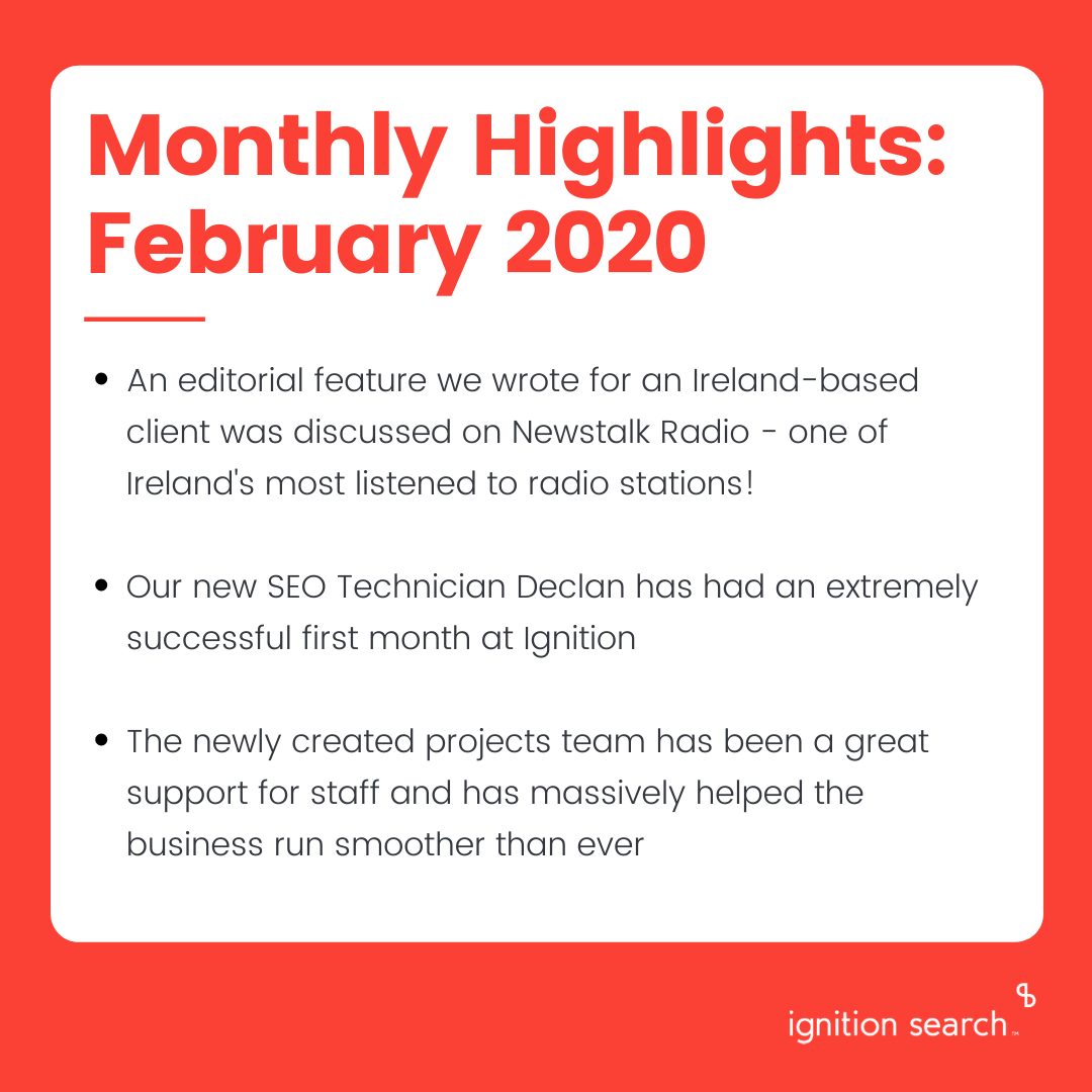 ignitionsearch's tweet photo. Here are a few of our monthly highlights! #IgnitionSearch #IgnitionFamily #DigitalMarketing #SEO #PPC https://t.co/eTBZ7rgJVi