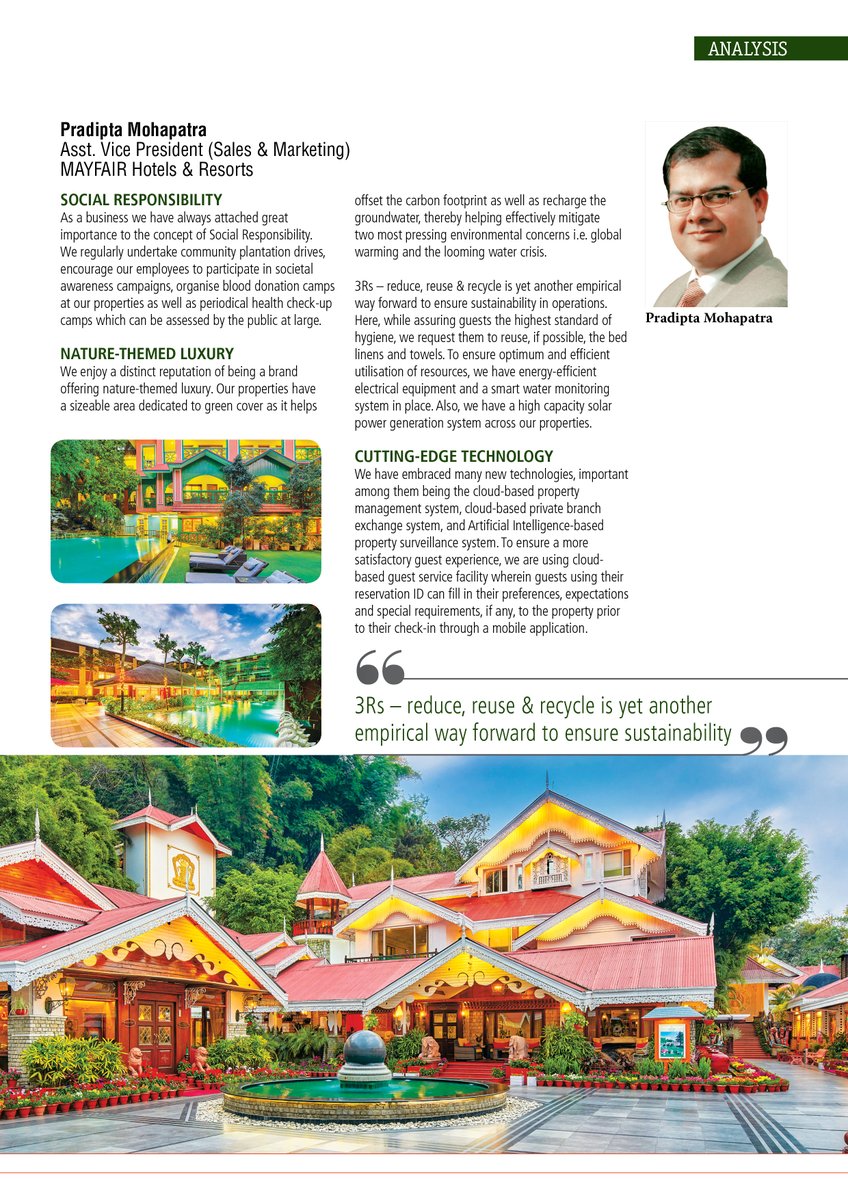 FhraiMagazine's tweet photo. As they welcome the new year, hoteliers share the inroads that they have made in Corporate Social Responsibility, being sustainable and adopting new technology throughout last year.

#FHRAI https://t.co/TsqEsUR023