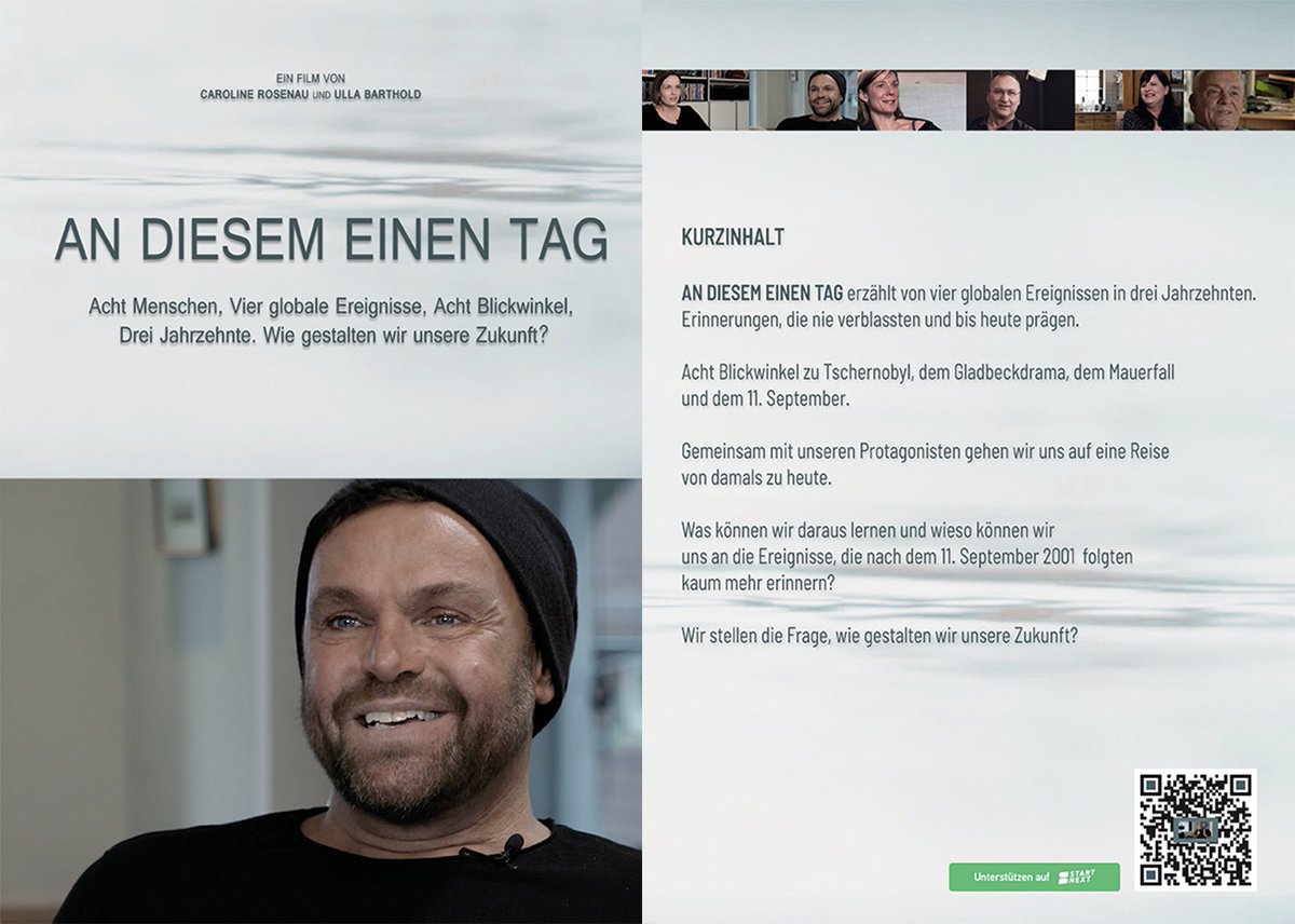 EinenAn's tweet photo. Unsere digitale Pressemappe zu AN DIESEM EINEN TAG - Ein schwäbisches Crowdfunding Projekt ist online!
https://t.co/8PY2pS9a79
#pressemappe #pr #marketing #kommunikation #film #documentary #movie #andiesemeinentag #chernobyl #11september #gladbeck #mauerfall #berlin #doku https://t.co/wcFIKdZNKw