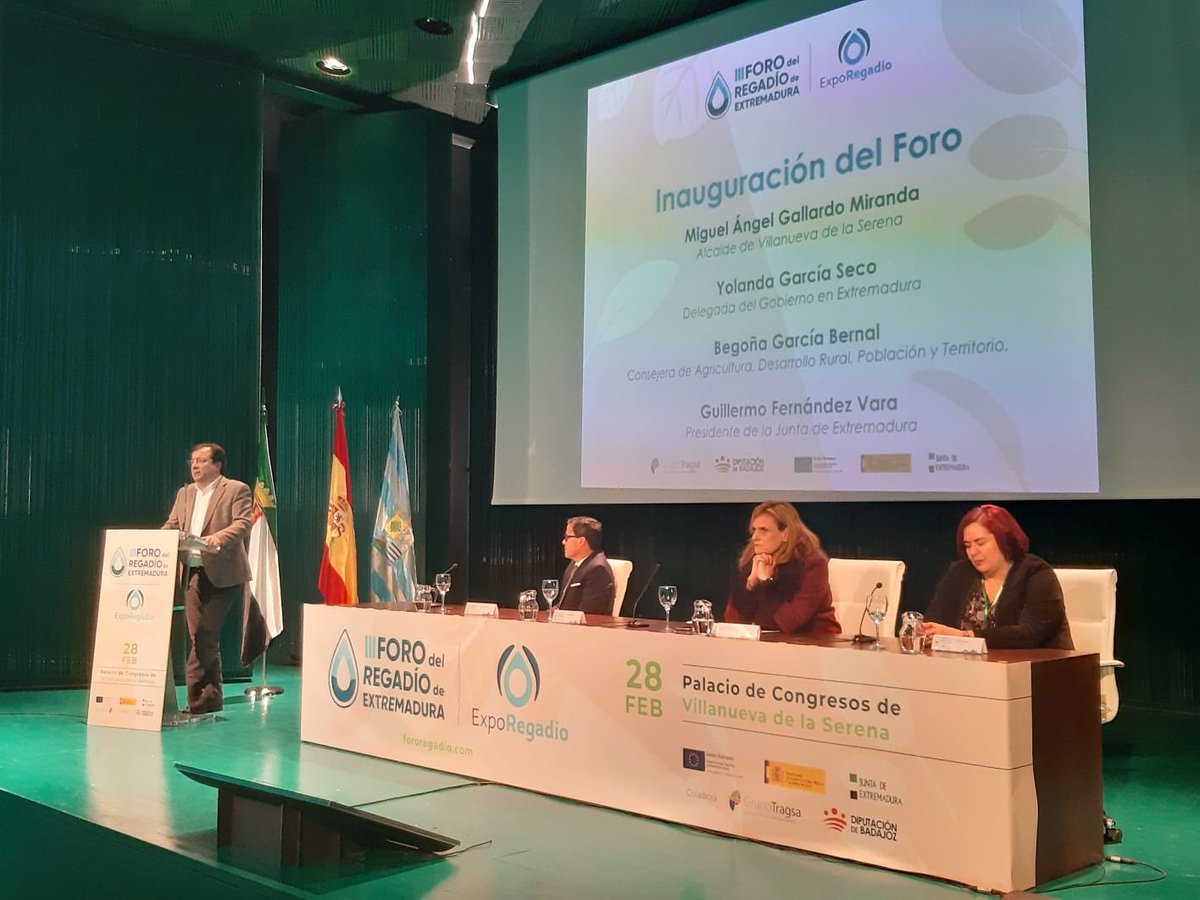 El Presidente @a_alonsonunez asiste al #IIIFOROREGADIO de <a href="/Junta_Ex/">Junta de Extremadura</a> donde <a href="/Yolasec/">Yolanda García Seco</a> <a href="/DGobExtremadura/">Del.Gob.Extremadura</a> destaca que “se hará una nueva ola de #modernizacionderegadios en Extremadura gracias a la firma de un acuerdo con el @mapagob <a href="/SEIASA_OFICIAL/">SEIASA💦🇪🇸</a> “