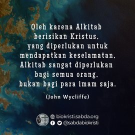 sabdabiokristi's tweet photo. Seberapa besar arti Alkitab dalam hidup Anda?
#QnA #quote #JohnWvcliffe #BioKristi #Penerjemahan #Alkitab https://t.co/jSD379ynE0