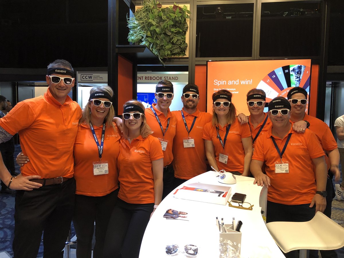 Genesys's tweet photo. What a great time we had at Customer Contact Week ANZ on the Gold Coast this week! Time well spent catching up with the brightest stars in the #CX industry, those sunglasses came in handy ๐๐#ccweekau https://t.co/0FerZQDkXM