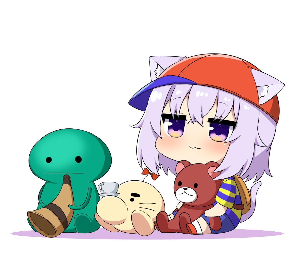 猫又おかゆ 「グミ族もどせいさんもかわいい #絵かゆ 」|トゥーミのイラスト