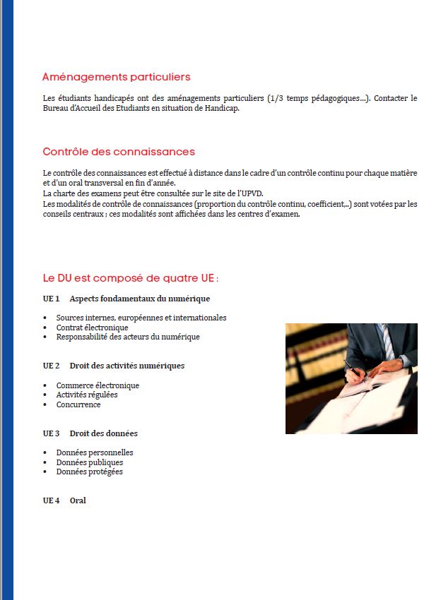 Dans un contexte de fort développement de l’économie numérique, la maîtrise des règles juridiques applicables aux activités dématérialisées apparaît de plus en plus comme une nécessité.

Le Diplôme d'Université Droit du numérique est fait pour vous !
univ-perp.fr/diplome-d-univ…