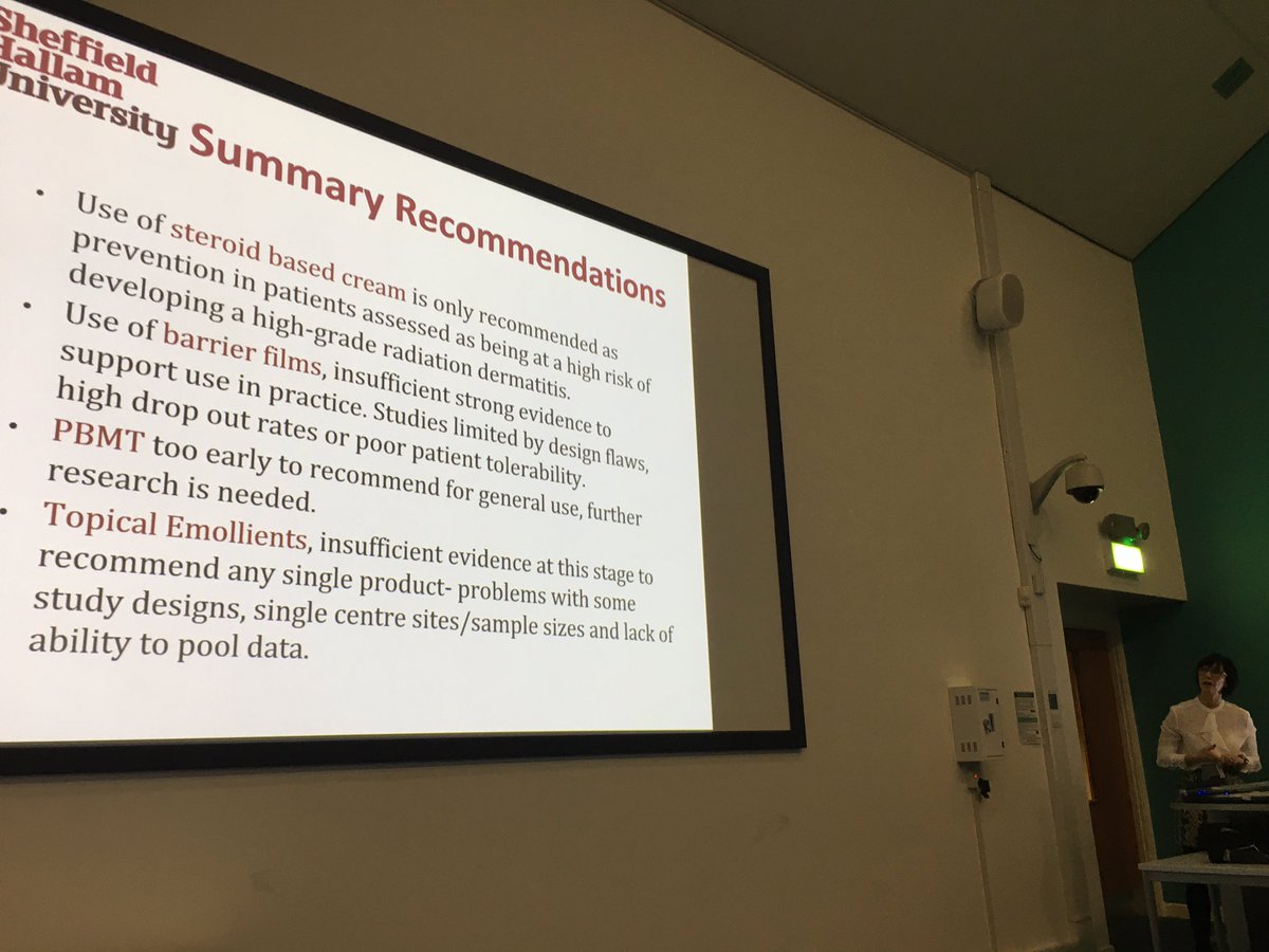 Professor Heidi Probst presenting the updates on skin care guidance for radiotherapy patients at our research seminar @HeidiProbst  <a href="/SHURadiography/">SHU Diagnostic Radiography</a>