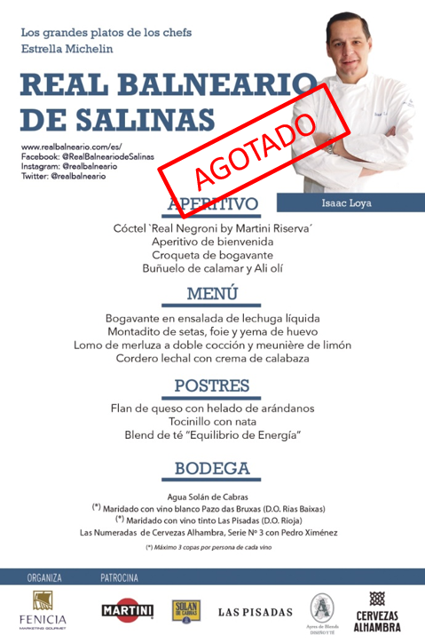 ¡Agotados los 350 bonos de <a href="/RealBalneario/">Real Balneario</a> de Salinas!

Ya se veía venir con este menú que han elaborado en exclusiva para la Campaña Michelin Asturias. Aquí te lo dejamos...

Colabora: <a href="/lanuevaespana/">La Nueva España</a> 
Organiza: <a href="/Feniciagourmet/">Fenicia Marketing</a>  

#Gracias