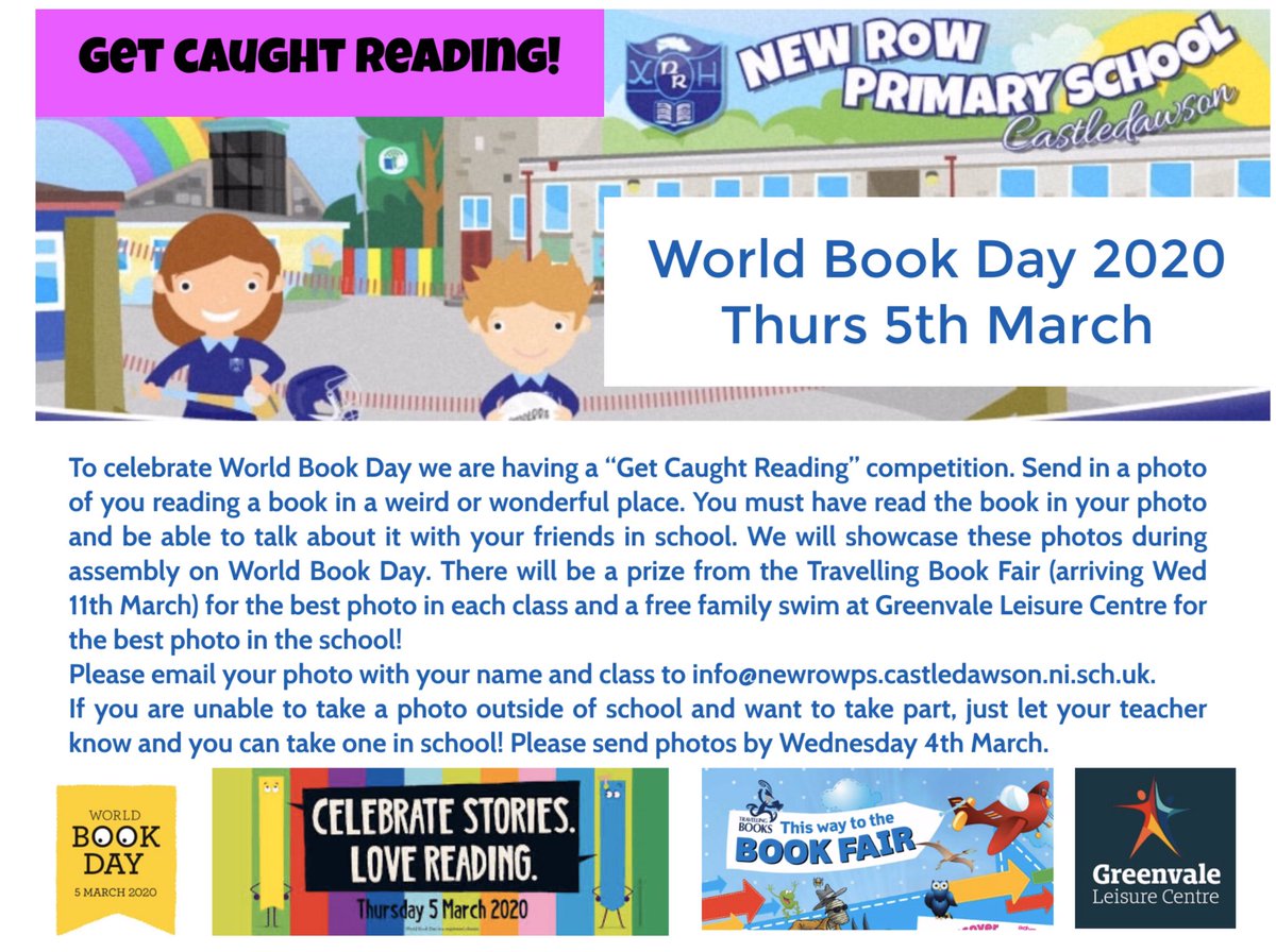 NewRowPS's tweet photo. We launched our @WorldBookDayUK Get Caught Reading competition today!
Can’t wait to see all the lovely photos!
#bestplacestoread📚📚📚
#bestschool 😉💙 https://t.co/DRPBD2Eja3