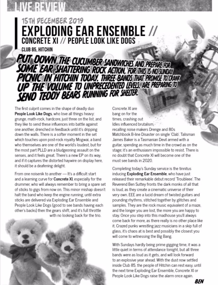 PeteGuy_1's tweet photo. Here's a great Live review of #PeopleLookLikeDogs in the @VBAHfanzine from a Show they played at @club85 in Hitchin back in December... https://t.co/sjbqDxVcaI