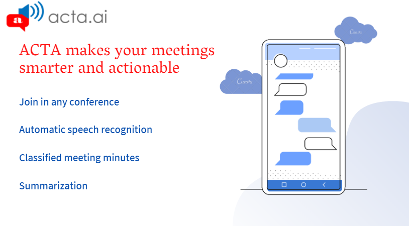 AgileanIn's tweet photo. Meeting minutes - Automated
Acta (https://t.co/12wNwCFeJh) helps you make meetings more productive with less execution delays by quick and faster follow-ups in due time by providing the automated minutes of meeting. # #meetings  #AI #machinelearning  #NeuralNetworks https://t.co/EAWELEdBlX