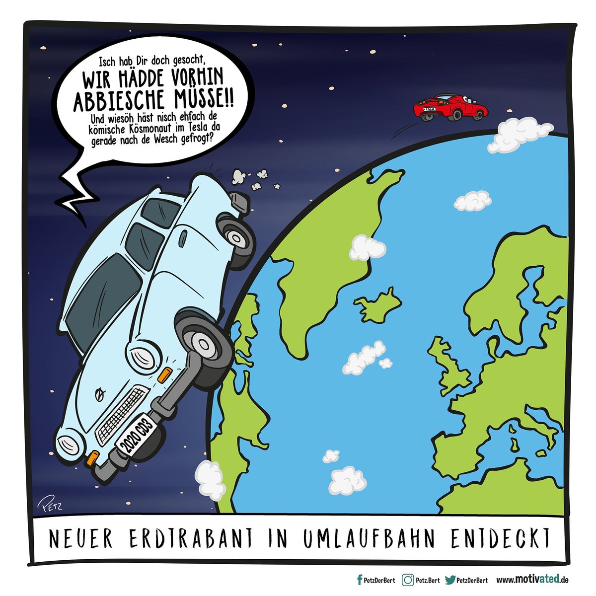 PetzDerBert's tweet image. n-tv.de/wissen/Die-Erd…
#Cartoon #Trabant #2020CD3