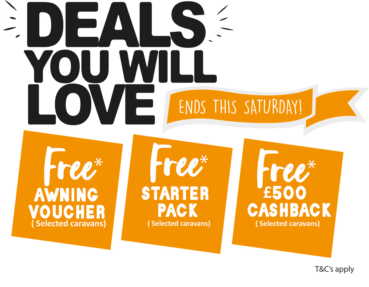 It’s #LeapDay2020 tomorrow. Take this extra day to take a leap in the direction of holidaying all year round with these fantastic deals! Just 1 day left!
Buy any selected new or used caravan this month and choose from 1 of these 3 sweet deals! T&amp;C's apply.
☎️01477 535 264