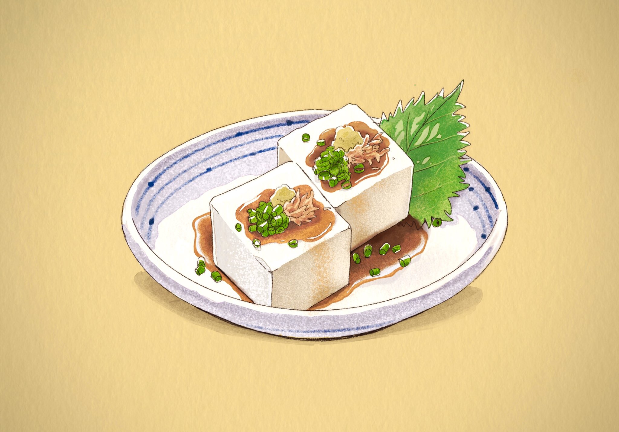 フジワラヨシト ｲﾗｽﾄﾚｰﾀｰ とりあえず1品 冷奴 230円 イラスト Illustration Drawing Art