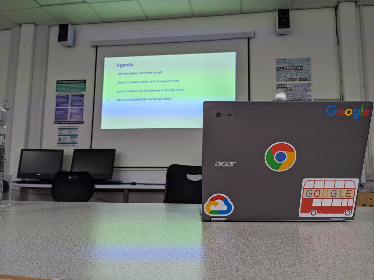 peterghorner's tweet photo. More support staff training today looking at @GoogleForEdu #collaboration tools.
📨 #InboxZero with @gmail 
💬 #HangoutsChat
📄 Comments to collaborate in @googledocs 
🗂️ #SharedDrives
🖌️ Even some #Keep, #Jambaord and #ChromeCanvas came up

#GoogleET #GoogleEDU #edtech https://t.co/YrtQKAXM0X