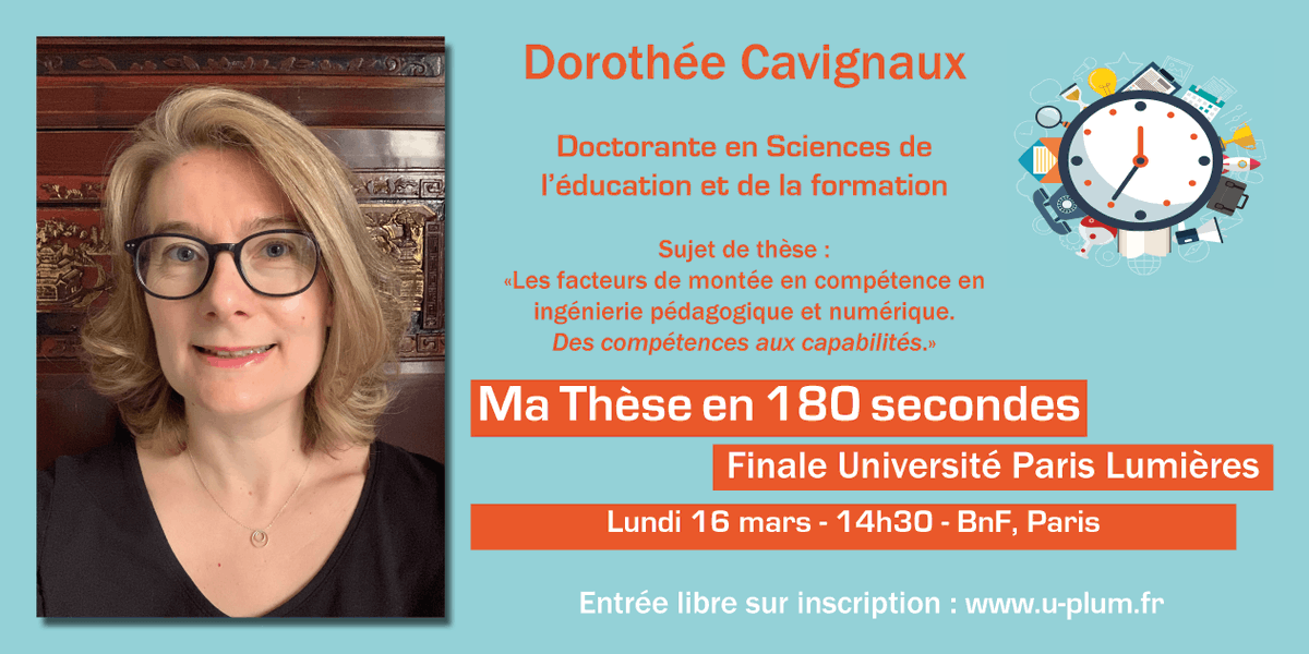 ParisLumieres's tweet photo. [MT180] La 3ème candidate du #concours #MT180 pour @ParisLumieres est Dorothée @DCgnx ! Venez la voir le 16/3 @laBnF : https://t.co/lqQm0c6Nzn
@UParisNanterre @UnivParis8 @CNRS_Meudon @CNRS @MT180FR @CPUniversite https://t.co/98ghoHpqdA