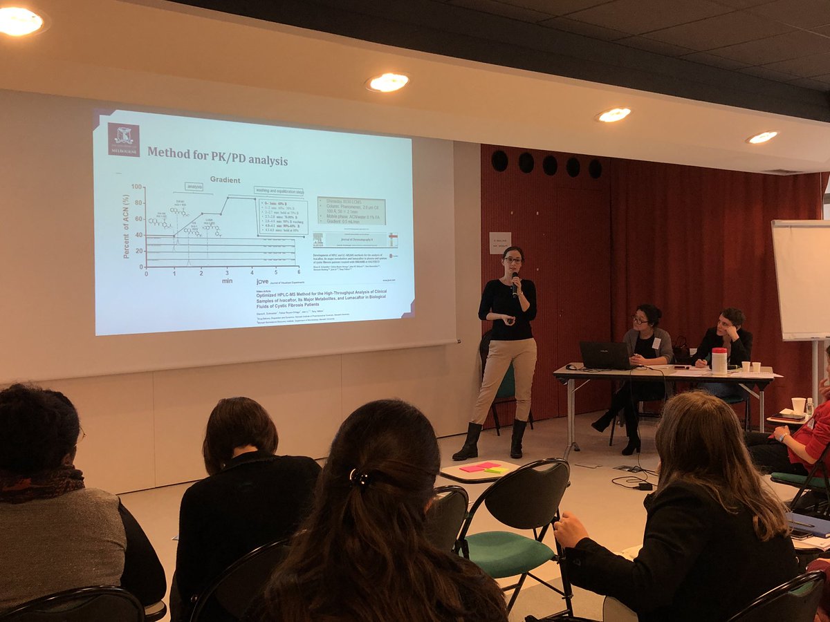 vaincrelamuco's tweet photo. [#MUCORecherche] #EYIM2020
La #pharmacocinétique (PK) est le processus qui suit 1 molécule après son administration dans l’organisme. Elena Schneider-Futschik étudie la PK pour les molécules Ivacaftor-Lumacaftor (Orkambi) et observe une variabilité entre patients @unimelb @nhmrc https://t.co/il1inqPlmw
