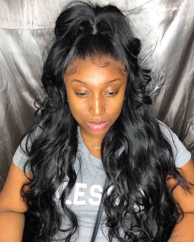 lace frontal half up half down