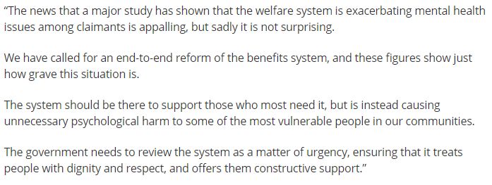 The news this morning that a major study has linked the benefits system to increased psychological distress is appalling, but sadly it isn't surprising - read our response at bps.org.uk/news-and-polic…