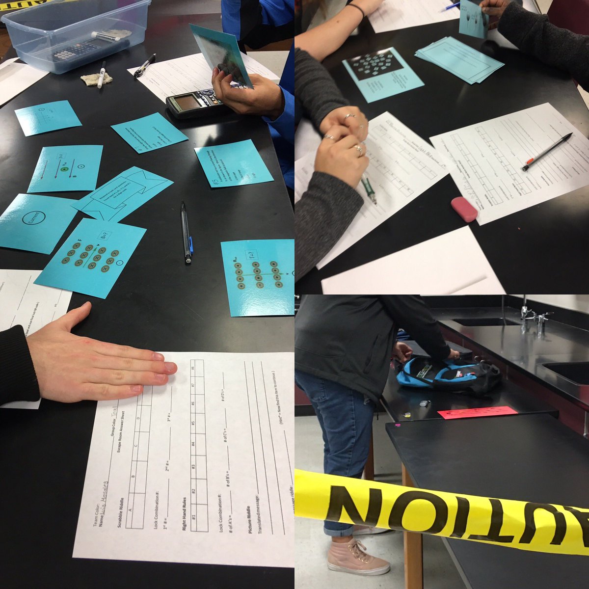 Can you escape in academic physics?! Students have to solve problems in physics to find clues and open the locks! #cpoe #katyisdscience #crhs