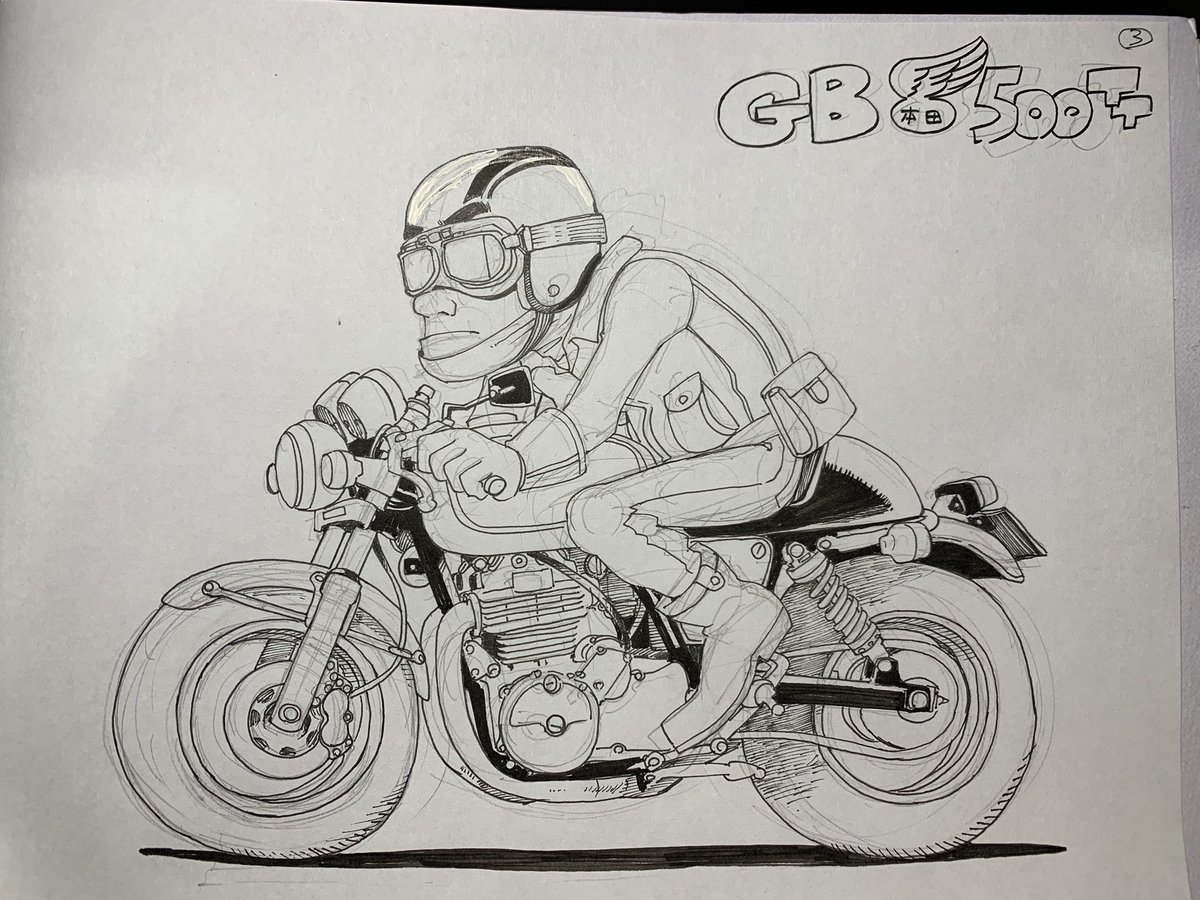 GB500TT #バイク絵deモーターサイクルショー 
