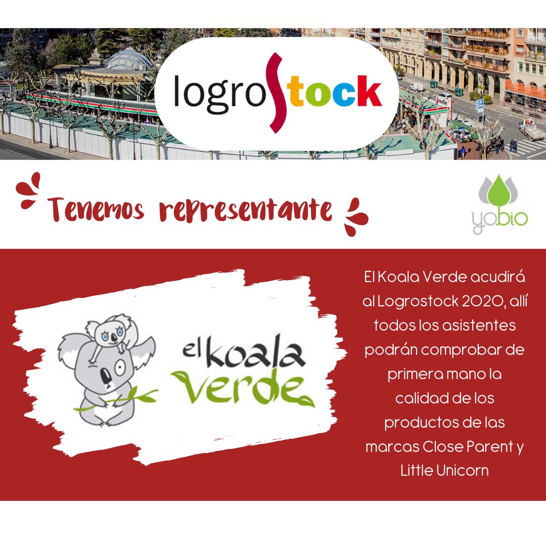 yobio's tweet photo. ¡Tenemos representante en el Logrostock! Si queréis comprobar de primera mano la calidad de los productos de Close Parent y Little Unicorn, pasaos por el stand de El Koala Verde los días 6, 7 y 8 de marzo. https://t.co/BTvJFebYr5