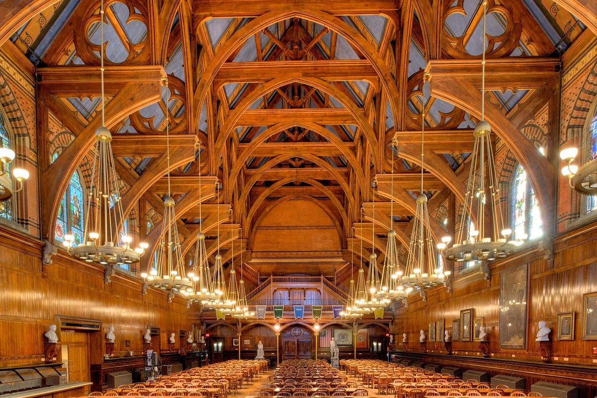 but the really major - possibly too major - result of the frenzy of gothicky building going on at Harvard in the 1870s was Memorial Hall, by Henry Van Brunt and William Robert Ware. this is...a lot