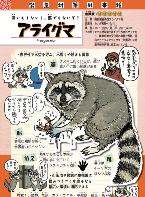 #臨時休校なキッズたちに読んでほしい本

『侵略!#外来いきもの図鑑  もてあそばれた者たちの逆襲』https://t.co/I1NSzJmws8 ?総ルビです。

人間の業と失敗の歴史が詰まりまくった大人にも読んでほしいイラストどうぶつ本。カバーを外すと表紙には買った人だけ読めるおまけつき。 