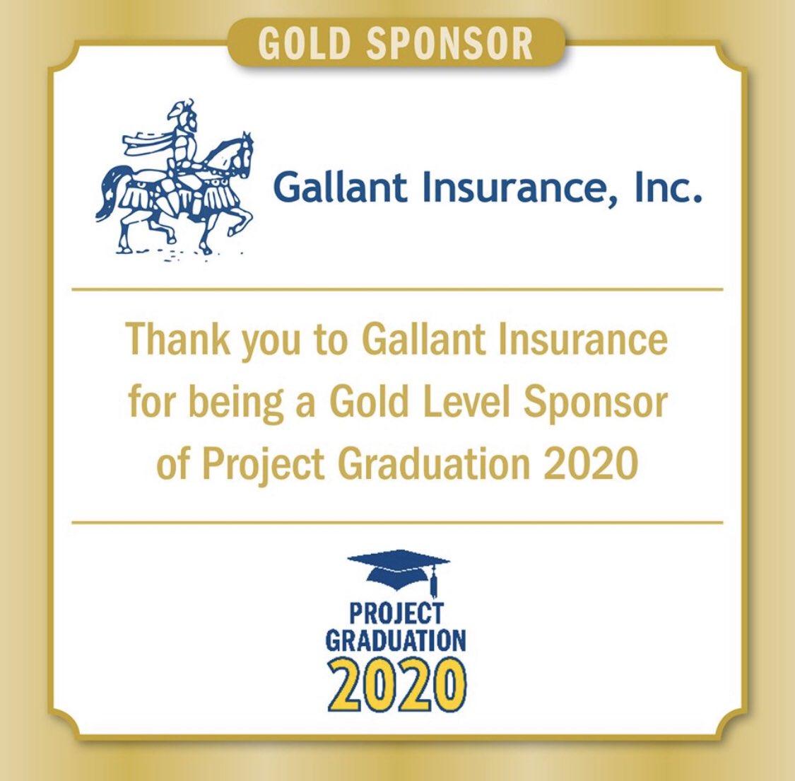 ABProjectGrad's tweet image. 14 Weeks until Graduation! We have another Gold Level Sponsor to announce. Special thanks to Gallant Insurance Agency, Inc. for donating $250 to PG 2020! Thanks for your support.
