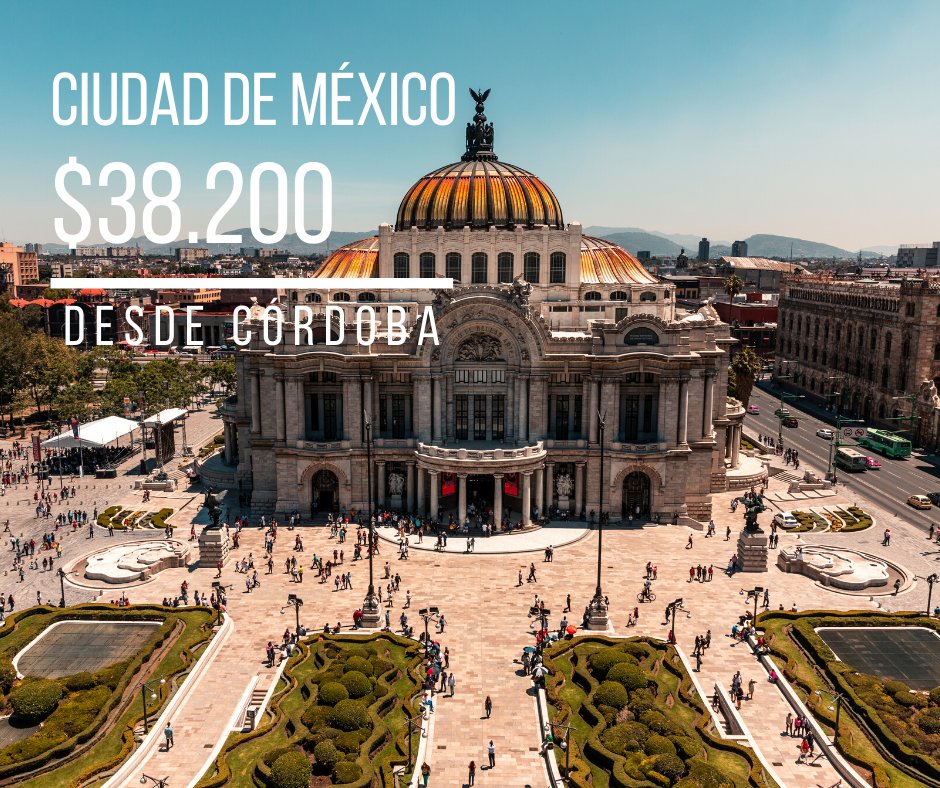 LadyVuelos's tweet photo. Oferta con mucho 🌶️
#CiuidadDeMéxico 🌆 desde #Córdoba $38.207
Marzo
Incluye impuesto PAÍS
Ver fechas ---> https://t.co/Co9vYhm2Sz https://t.co/4tPBEmUhpr
