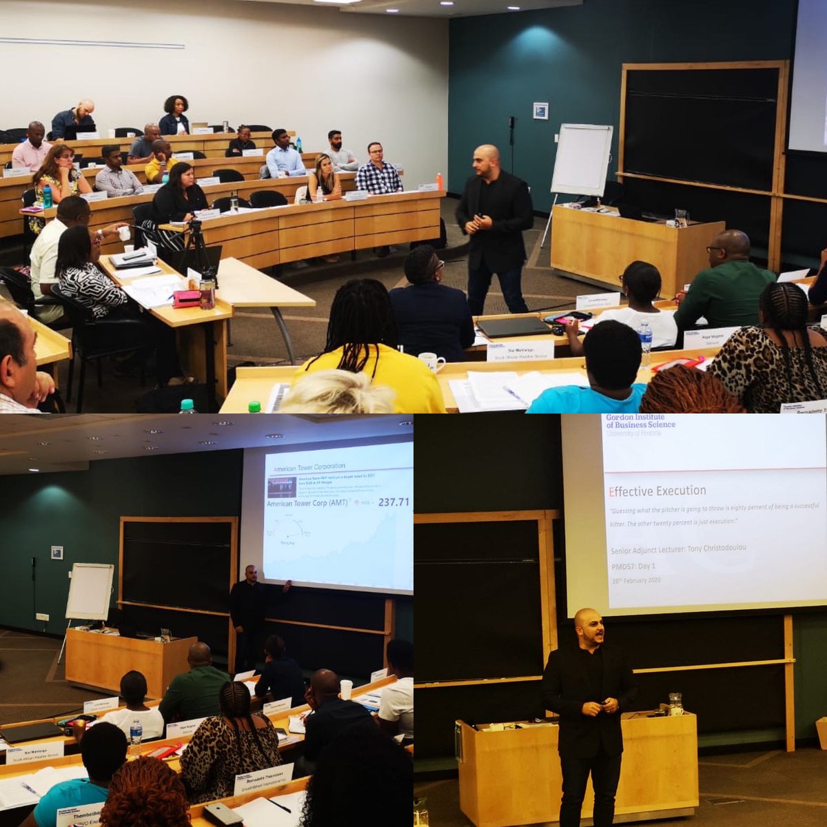 ATChristodoulou's tweet photo. Good to be back! Day 1 of 2 lecturing on Effective Execution Strategy on the PMD Programme at @GIBS_SA #leadership #business #criticalthinking #effectiveexecution #execution #gibs https://t.co/pFOPLlKjin
