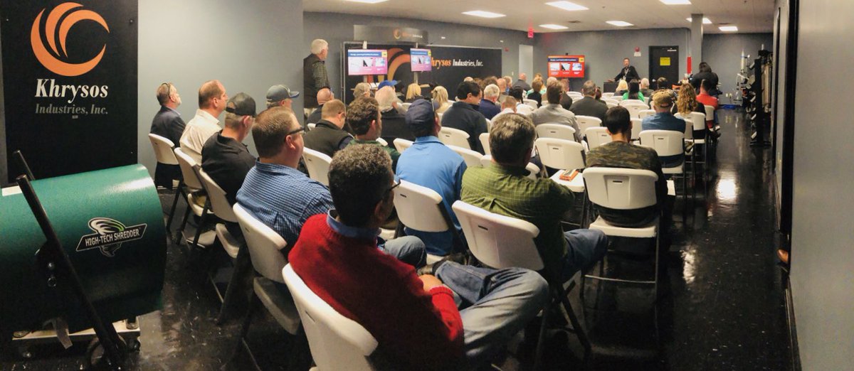 KhrysosInc's tweet photo. The Hemp Processing Facility Tour &amp; Workshop was a success! More than 50 industry entrepreneurs and enthusiasts got to see our 82,000 square-foot facility and meet the team behind it all. 

Thank you @thehiafl for hosting the event! See you at the next one! https://t.co/w3UkagG4hA
