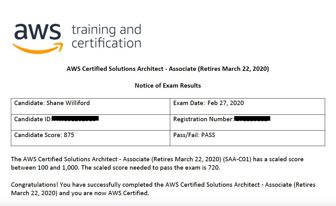 coolsport00's tweet photo. Now officially an @awscloud Solutions Architect! What a challenge to achieve! #AWSCSAA #BOOM https://t.co/DiUgZtKY4G