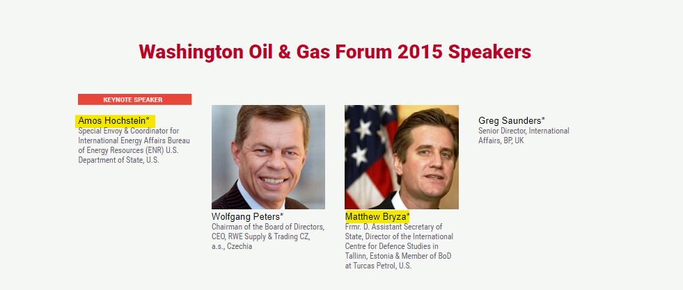 4 months earlier in June 2015, both George and Amos are again together speaking at the Washington Oil and Gas Forum