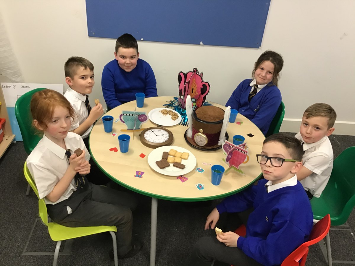 JordC92's tweet photo. Congratulations to those children across Year 3/4 who were invited to my Mad Hatters’ Tea Party! I wonder who will show fantastic behaviour in school and will be chosen next week!? 😁 https://t.co/d0aEZLbuRP