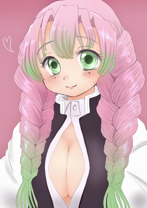 古川愛李️🛸さんがTwitterに投稿した甘露寺蜜璃(鬼滅の刃)のイラスト。