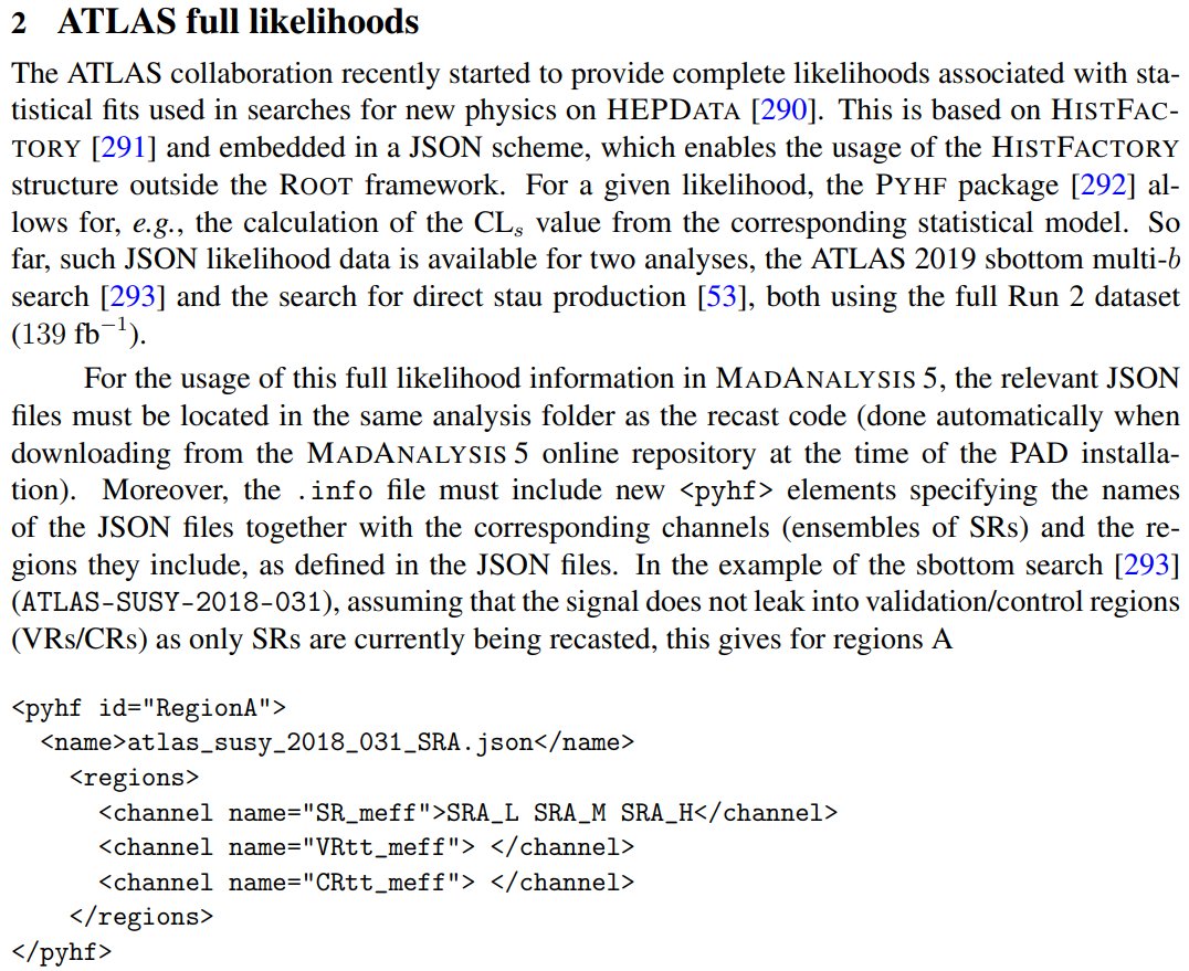 HEPfeickert's tweet photo. Awesome to see #pyhf and the publication of full likelihoods by @ATLASexperiment be included in the Les Houches 2019 Physics at TeV Colliders: New Physics Working Group Report! (cc @lukasheinrich_ @kratsg)
https://t.co/UbO8BoH1Eu
#pyhf #ScikitHEP #IRISHEP https://t.co/eePzu2zov8