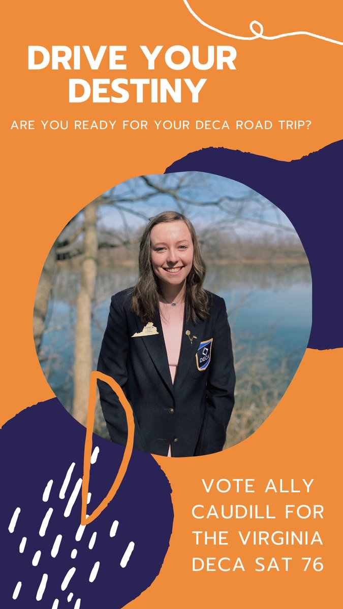 AllyCaudill_'s tweet photo. Iβm so honored to announce my candidacy for the Virginia DECA State Action Team 76! If youβre at SLC, be sure to stop by Leadership Village to learn more about my campaign! #VASLCvision https://t.co/yK8tX8T1wq