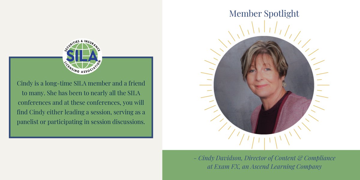 SILA_News's tweet photo. Member Spotlight: Cindy Davidson
Like Cindy, there are opportunities for SILA members to grow in their profession using SILA connections! 
#joinsila #sila2020 https://t.co/PqxdhHjJn6 https://t.co/yvVwvSffX7