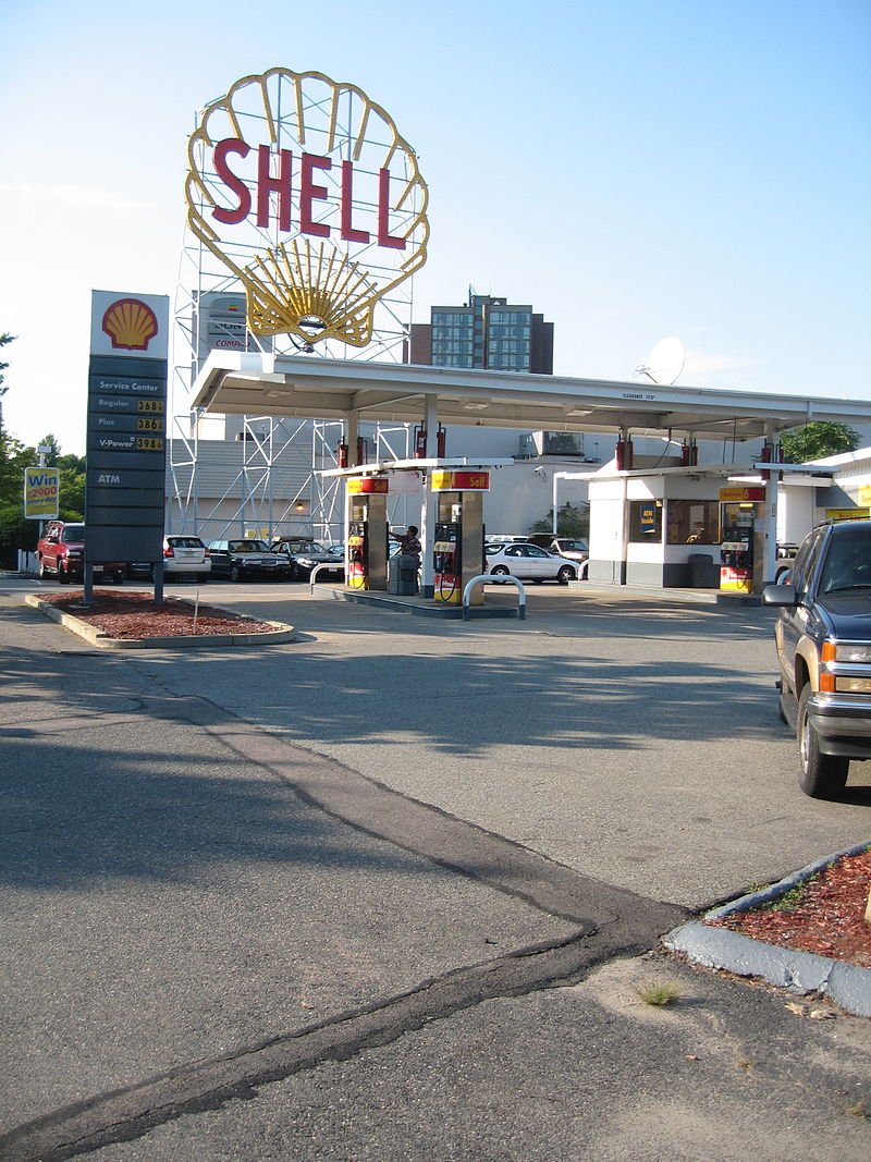 pleasing to note, though, that alongside, like...Harvard, Cambridge also lists this Shell sign