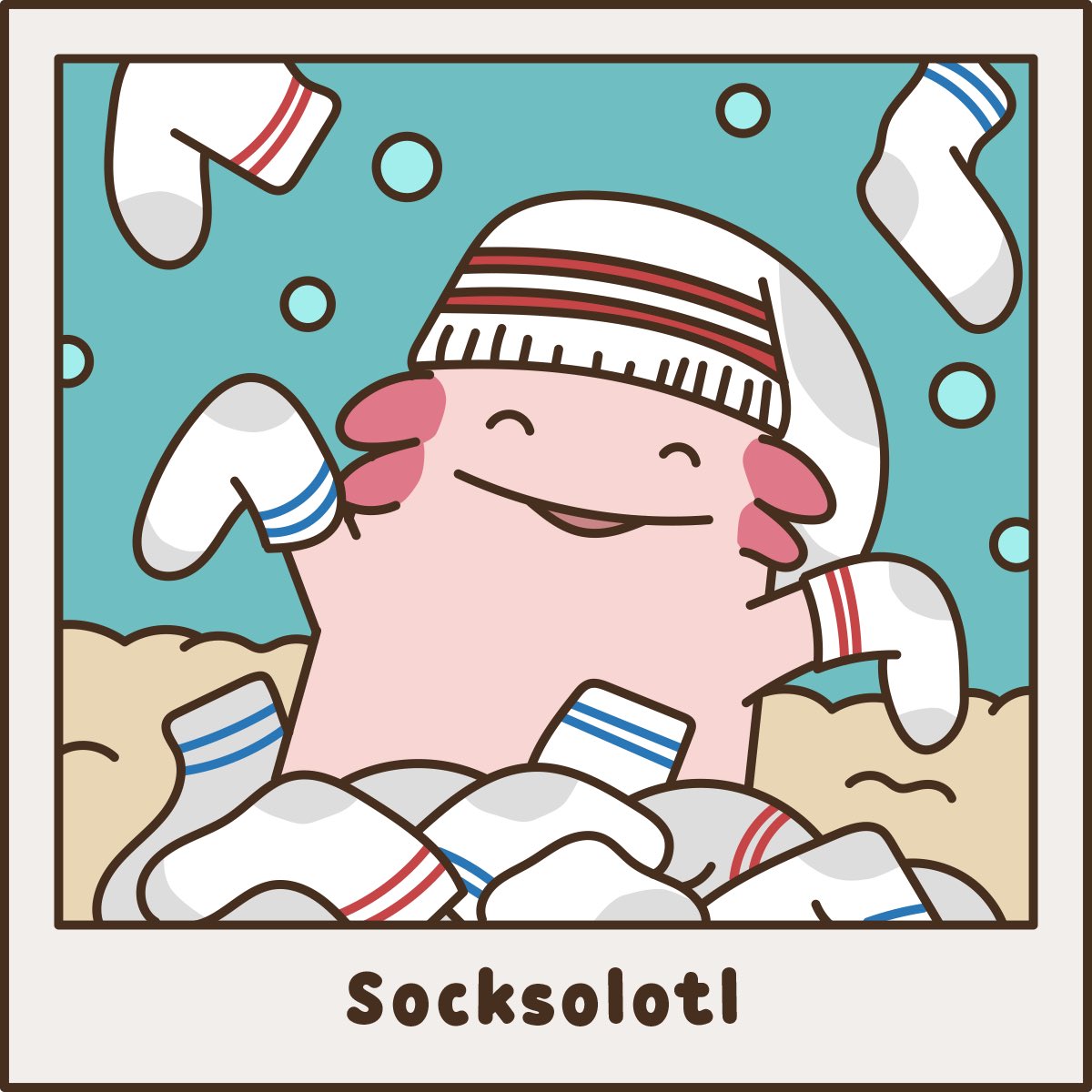 JC_lovely's tweet photo. Day 22: Socksolotl https://t.co/61cblfja8d