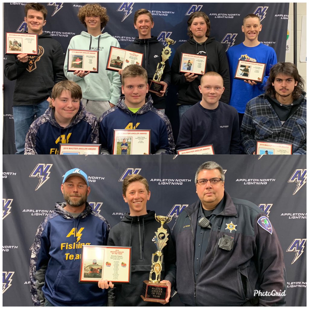ANorthPrincipal's tweet photo. A huge congrats to the members of the AN Fishing Team on being awarded the WIFA Master Angler Award for 2019-20! Brenden Papesh earned the Master Angler of the Year among all WI High Schools! North has more Master Angler awards than any other WI high school 😳! Great job ⚡️🎣🏆! https://t.co/6gp69tZqrO