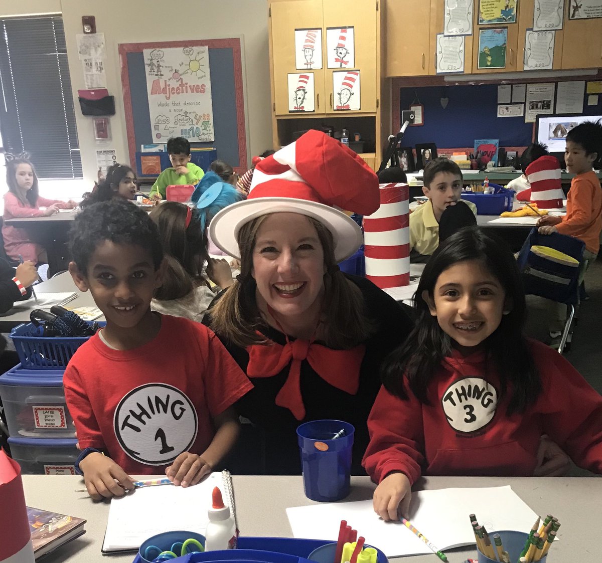 SavantCindy's tweet photo. Celebrating Dr. Seuss today! #beverlylearns ⁦@StrongBobcats⁩ https://t.co/Z07ls8qZqG