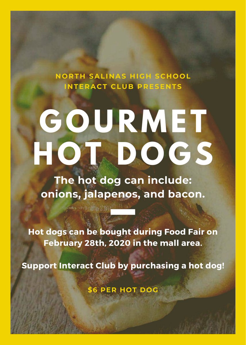 nshsinteract_'s tweet image. Food Fair is today! Make sure to buy a hot dog during lunch to support Interact Club! 🌭💙