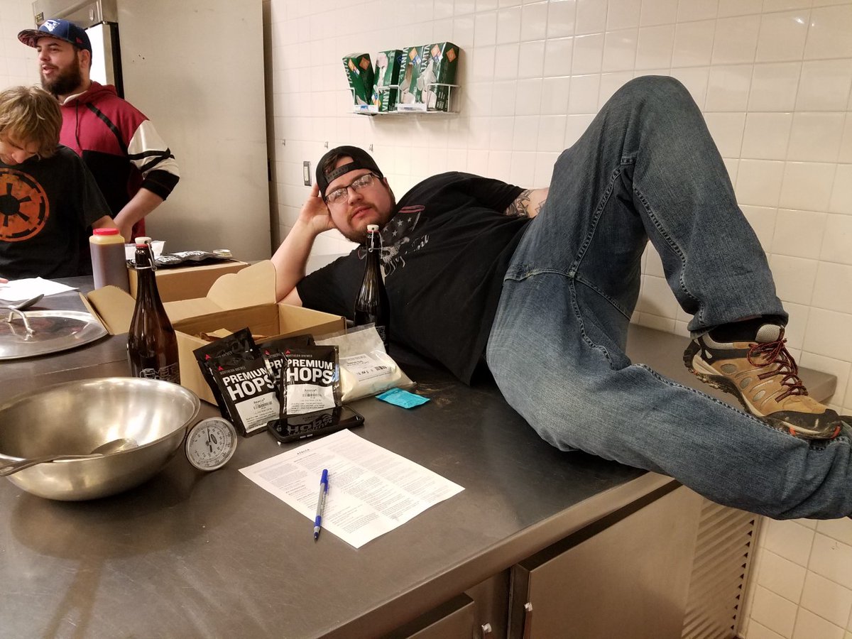 HospitalitySCCC's tweet photo. It’s Brew Day on campus! Fundamentals of Brewing class with Professor Larkin starting off with a Pale Ale kit brew to emphasize process.
#proud2bsunyschenectady #whatbrewsinyou #craftbeer #brewschool #howyoubrewing https://t.co/8VF73eeWDB