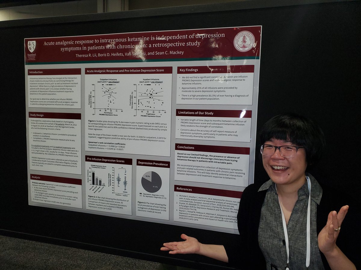 AnujAggarwalMD's tweet photo. @StanfordPain @stanfordanes Dr. Theresa Lii, one of our rockstar residents, presenting research on ketamine, pain, and depression!  @AmerAcadPainMed #AAPM2020 https://t.co/Kd9NdbBYmQ