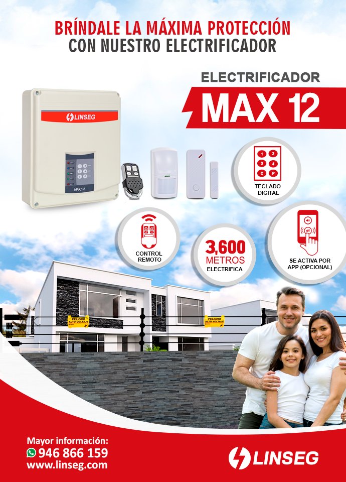 LINSEGPERU's tweet photo. El equipo LINSEG MAX 12, es un electrificador de alto voltaje para cercos eléctricos con un sistema de alarma. #Linseg #LíderEnCercosEléctricos #Max12 #Electrificador
📞Pregunta a nuestros asesores llamando al: (51) 567 0793 / 946 866 159 / 984 372 724 https://t.co/g9VLljh5tj