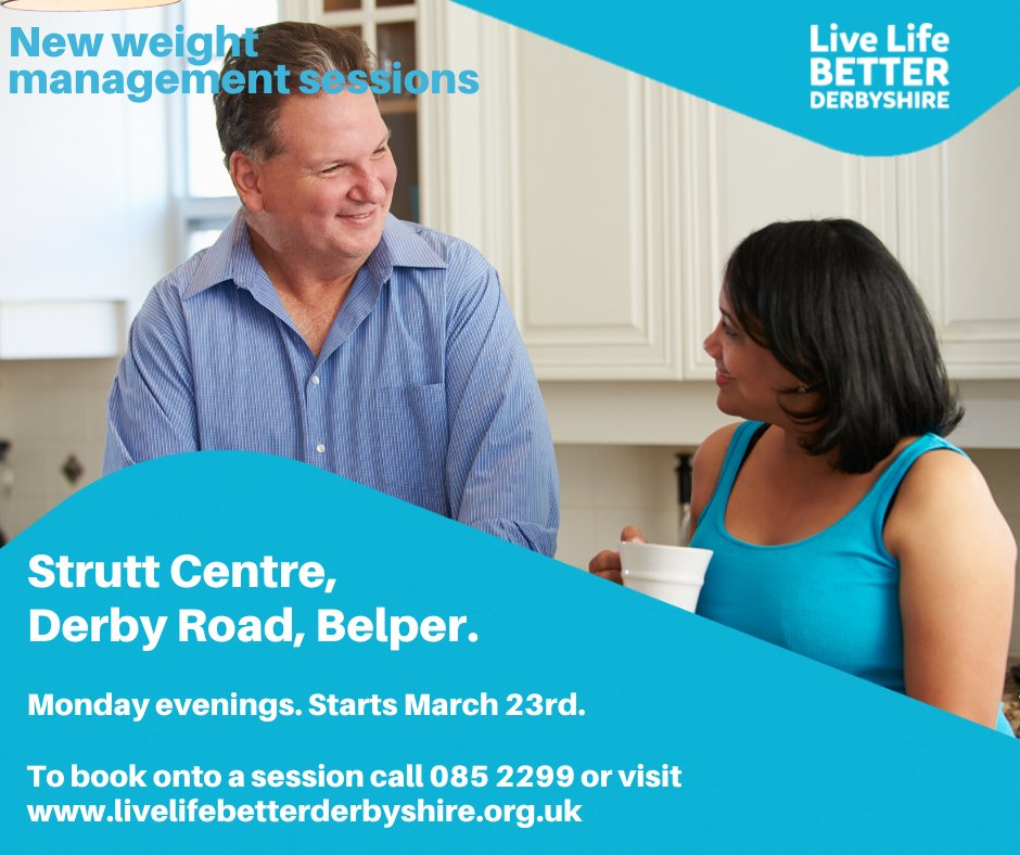 DCCPublicHealth's tweet photo. #Belper folk - we've new FREE #weightmanagement sessions on Mon evenings at the #StruttCentre You'll need to book in order to take part so give us a call or visit our website https://t.co/XBdVMs5rYD https://t.co/5aoE68s4B3