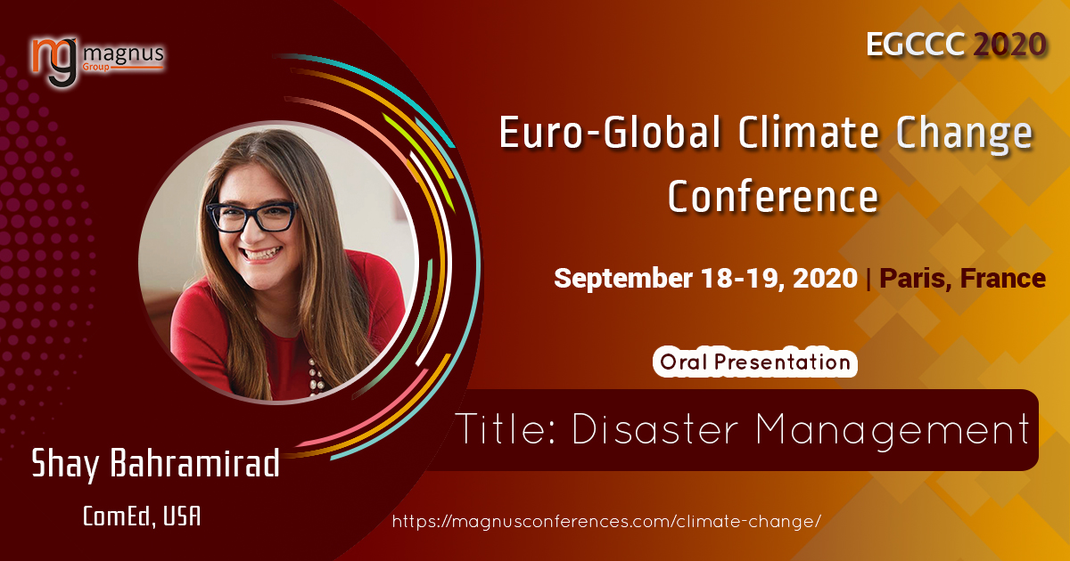 climate_summit's tweet photo. We are happy to announce Dr. Shay Bahramirad from ComEd, USA to present her talk @EGCCC2020 Paris, France.
Speaker slots are available.
Hurry up and join us by registering at:
https://t.co/Rqtzw1hcKa
#WaterManagement #CarbonSequestration #Geohydrology https://t.co/C7W9ciszE8