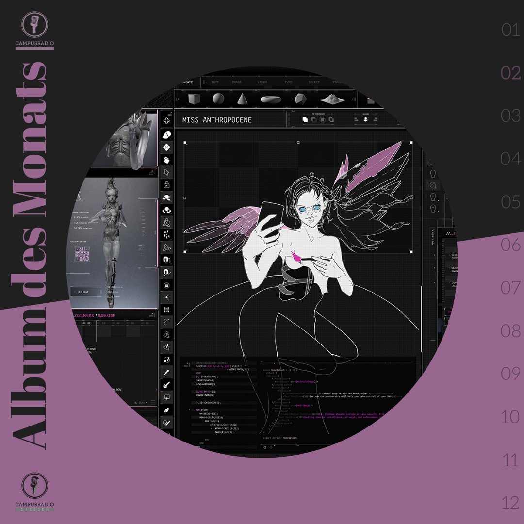 Die Auslöschung des Menschen auf einem Konzeptalbum vertonen - niemandem hätten wir dies eher zugetraut, als der kanadischen Allroundkünstlerin <a href="/Grimezsz/">𝖦𝗋𝗂𝗆𝖾𝗌 ⏳</a> . Unser Album des Monats Februar: #missanthropocene .

Sendung und Artikel:
campusradiodresden.de/2020/02/28/der…

#grimes #dresden #radio